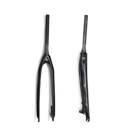 FHGH Spares 26 / 27.5 / 29 Inch Mountain / MTB Bike Front Fork, Full Carbon Fiber Hard Fork / Opening 100mm / Cone Tube / Disc Brake / Standpipe 28.6 * 39.3 * 300mm / Bright