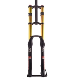 TCXSSL Spares 26 27.5 29 Inch MTB Bike Fork Downhill Air Suspension Fork 130mm Travel Double Shoulder Disc Brake Rebound Adjust 1-1 / 8 Thru Axle (Color : Gold, Size : 27.5inch)