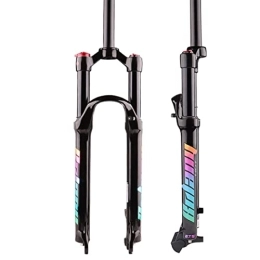 SHKJ Spares 26 / 27.5 / 29 inch MTB Fork 100mm Travel, 1-1 / 8" Straight Mountain Bike Fork Rebound Adjust, QR 9mm, Manual Lockout Suspension Forks (Color : Black, Size : 27.5inch)