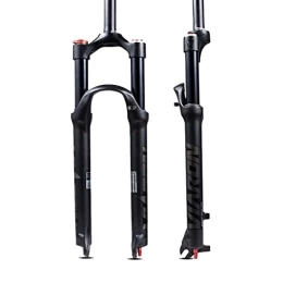 Asiacreate Spares 26 / 27.5 / 29 Inch MTB Fork Travel 100mm Double Air Chamber Fork 1-1 / 8'' Straight Manual Lockout Mountain Bike Suspension Fork Disc Brake Quick Release 9mm Front Fork ( Color : Black , Size : 26'' )