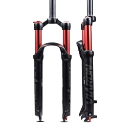 Asiacreate Spares 26 / 27.5 / 29 Inch MTB Fork Travel 100mm Double Air Chamber Fork 1-1 / 8'' Straight Manual Lockout Mountain Bike Suspension Fork Disc Brake Quick Release 9mm Front Fork ( Color : Red , Size : 27.5'' )