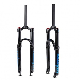 AIFCX Mountain Bike Fork 26 27.5 29 Inch Suspension Fork, Bike Air Forks, Cycling Straight Tube Shoulder Control MTB Shock Absorber Unisex's Travel 100mm Air Fork Blue-27.5IN