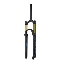 MirOdo Spares 26 / 27.5 / 29" Mountain Bike Air Suspension Fork Shock Damping Rebound Adjustment Pneumatic Forks 1-1 / 8 Straight Tube QR 9mm Travel 125mm Manual Lockout Fit MTB / Road Bike (Color : Gold+black, Size : 27