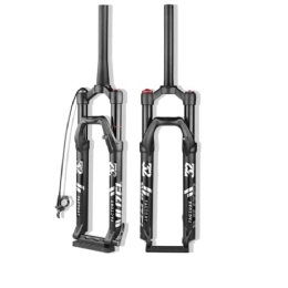 JEZIAE Mountain Bike Fork 26 / 27.5 / 29 MTB Air Suspension Fork, Magnesium Alloy Mountain Bike Rebound Air Fork Suspension Travel 120 mm (26 Tapered Tube Wire Control (Barrel Shaft Type))