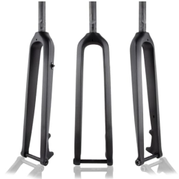 DFNBVDRR Spares 26 / 27.5 / 29in Mountain Bike Fork 1-1 / 8 Straight Tube Carbon Fiber Rigid Fork Thru Axle 15x100mm Disc Brake Front Fork (Color : Matte Black, Size : 27.5'')
