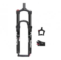 DYM Mountain Bike Fork 26 27.5 29inch Shock Absorbing Front Fork Mountain Bike Double Air Chamber Suspension Air Fork Straight Shoulder Control Aluminum Alloy Red Tube 28.6mm(Color:black, Size:27.5inch)