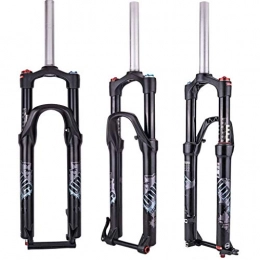AIFCX Mountain Bike Fork 26 27.5 in Suspension Forks, MTB Bicycle Gas Fork Straight Tube Magnesium Alloy Damping Adjustment Disc Brake Travel 120mm Air Fork Black-27.5IN
