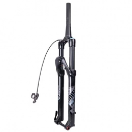 Hongyan Spares 26 27.5 Inch Suspension Straight Tapered Tube Thru Axle QR Quick Release MTB Bicycle Bike Fork Adjustable Aluminium Mountain Forks 120mm Travel Air Fork(Size:26 27 inch, Color:Tapered 15mm remote)