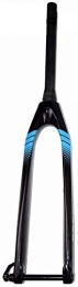 MGE Mountain Bike Fork 26-inch Suspension fork, Thru-axle MTB Front Fork, Full Carbon Fiber Disc Brake Straight Tube Hard Fork (Color : Blue, Size : 26inch)