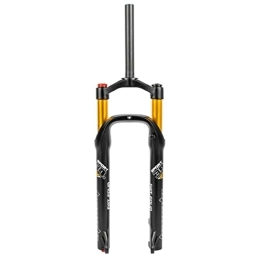 QFWRYBHD Mountain Bike Fork 26 x 4.0-inch MTB Suspension Fork Fat Tire 1 1 / 8 Straight Tube 100mm Travel Bike Air Suspension Fork Manual Lockout 9mm QR Mountain Suspension Front Forks, fit Snow Beach XC / AM ( Color : Gold )