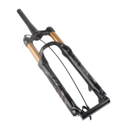 Socobeta Mountain Bike Fork 26in Mountain Bike Front Forkwith Tapered Tube and Remote Lockout, Road Bike Air Fork, Golden