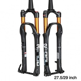 ZHUOYUE Mountain Bike Fork 27.5 / 29 Inch Mountain Bike Air Fork MTB Suspension Fork Aluminum-Magnesium Alloy Front Axle Spinal Canal Boost 100 Barrel Axis Control Front Fork, Remote lockout-27.5inch