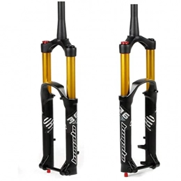 BaiHogi Mountain Bike Fork 27.5 / 29 Inch Mountain Bike Fork, AM Fork Travel 180mm Bicycle Air Suspension Cone 1-1 / 2" Disc Brake Fork Thru Axle 15 * 110mm Bicycle Assembly Accessories (Color : Gold, Size : 29inch)