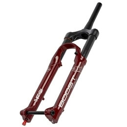Asiacreate Spares 27.5 29 Inch MTB Bike Air Fork DH Thru Axle 15mm 140mm Travel Bike Air Suspension Fork 1-1 / 2‘’ Tapered Tube HL Mountain Bicycle Fork Rebound Adjust For TRAIL / AM ( Color : Red , Size : 27.5inch )