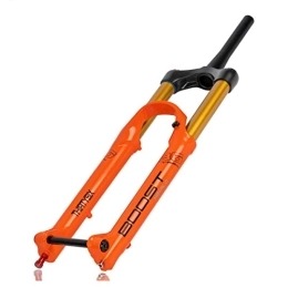 TISORT Mountain Bike Fork 27.5 / 29 Inch MTB Fork 160mm Travel, 1-1 / 2" Tapered Mountain Bike Fork Rebound Adjust, 15mm×110mm Axle, Manual Lockout DH / AM Bicycle Forks (Color : Orange, Size : 27.5")