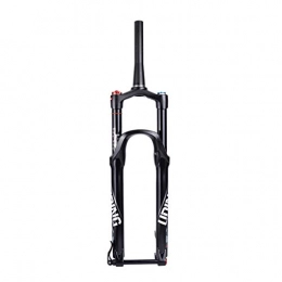 ZHUOYUE Spares 27.5" / 29" Mountain Bike Air Suspension Fork Bicycle MTB Front Fork Tapered Tube 110 * 15mm RL Travel 140mm Manual lockout Damping Adjustable, Black