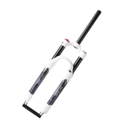MirOdo Mountain Bike Fork 27.5" Mountain Bike Air Suspension Fork Magnesium Alloy Shock Pneumatic Fork 28.6mm Straight Tube Travel 120mm Manual / Remote Lockout QR 9 * 100mm Disc Brake Fork (Color : White, Size : Manual)