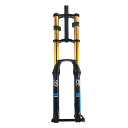 Boxkat Mountain Bike Fork 27.5inch Double Shoulder Mountain Bike Front Fork, 15 * 100 Mm Thru Axle Magnesium Alloy 29" Bicycle Suspension Fork (Color : Blue, Size : 29)