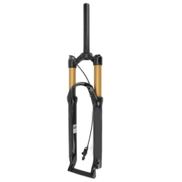 Socobeta Mountain Bike Fork 29in Air Suspension Front Fork for Mountain Bike, Gold BicycleFork with Remote Lockout & Tapered Steerer