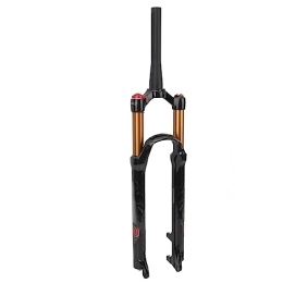 Acouto Mountain Bike Fork 29in Bike Air Suspension Fork Mountain Bike Front Fork Bicycle Shock Absorber Front Fork Tapered Steerer Manual Lockout Gold