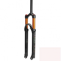 AIFCX Mountain Bike Fork AIFCX Mountain Bike Front Fork, with Rebound Adjustment Air Suspension Fork, Aluminum Alloy, Straight Tube Double Shoulder Control, Travel 100mm, for Cycling Bicycle MTB, Gold-26IN