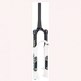 AIFCX Mountain Bike Fork AIFCX MTB Bicycle Suspension Fork Air Fork, 26 / 27.5 / 29 In Mountain Bike Front Fork with Rebound Adjustment Tapered Steerer Double Shoulder Control, Gas Shock Absorber Aluminum Alloy, White-27.5in