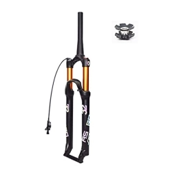 aiNPCde Mountain Bike Fork aiNPCde 26 / 27.5 / 29 Inch MTB Bike Forks, Pneumatic Front Fork Travel 120mm Bicycle Forks Suspension QR 9mm Disc Brake Mountain Bike Accessories (Shape : Tapered-RL, Size : 27.5 inch)