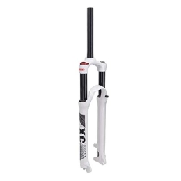 aiNPCde Mountain Bike Fork aiNPCde Bicycle Suspension Fork 26" 27.5inch 29er MTB Front Fork, Effective Shock Travel: 120mm Double Air Chamber System (Color : White, Size : 26 inches)