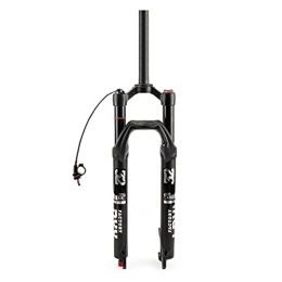 aiNPCde Mountain Bike Fork aiNPCde Bike Suspension Fork 27.5 / 29 inch, Straight Tube 28.6mm QR 9mm, Manually / Remote Lock Adjustable Damping Front Forks for Mountain Bicycle (Color : Black A Remote, Size : 27.5 inch)