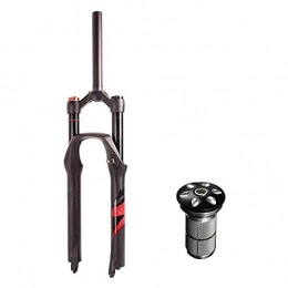 aiNPCde Mountain Bike Fork aiNPCde Bike Suspension Forks 26" 27.5 Inch 29 Er MTB Air Fork, 1-1 / 8" with Expanded Core and Top Cap and Screws - Travel: 120MM (Color : Red, Size : 26 inches)