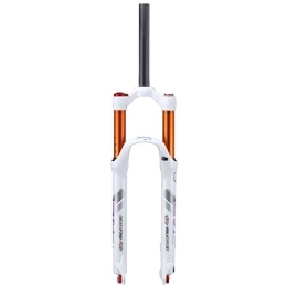 aiNPCde Mountain Bike Fork aiNPCde Mountain Bike Front Fork 26 27.5 Inch 1-1 / 8" Suspension, Damping Adjustment MTB Air Fork Alloy 9mm (QR) Travel: 120mm (Color : White, Size : 26 inches)