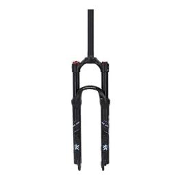 aiNPCde Mountain Bike Fork aiNPCde MTB Mountain Bicycle Air Suspension Fork, 1-1 / 8" Aluminum Alloy Front Forks for 26 / 27.5 Inch Bike - Orange / Black (Color : Black, Size : 26 inch)