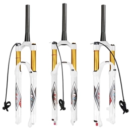 aiNPCde Mountain Bike Fork aiNPCde MTB Mountain Front Fork 26 27.5 29 Inch, FO01-RK21 Ultralight 1-1 / 8 Bicycle Suspension Fork Straight / Tapered Tube QR 9mm (Color : Tapered Remote Lockout, Size : 29 inch)