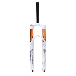 aiNPCde Mountain Bike Fork aiNPCde MTB Suspension Fork 26 / 27.5 Inch, 1-1 / 8" Travel: 120mm White Mountain Bike Air Front Fork Lightweight Alloy (Size : 27.5 inches)