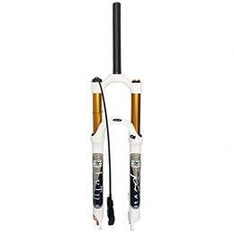 WWJZXC Spares Air 140mm Travel Mountain Bike Suspension Fork 26 / 27.5 / 29 White, WQ-003 Rebound Adjust Remote Lock MTB Forks Ultralight Alloy 9mm QR (Color : Straight Remote Lock, Size : 26 inch)