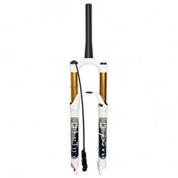WWJZXC Spares Air 140mm Travel Mountain Bike Suspension Fork 26 / 27.5 / 29 White, WQ-003 Rebound Adjust Remote Lock MTB Forks Ultralight Alloy 9mm QR (Color : Tapered Remote Lock, Size : 27.5 inch)