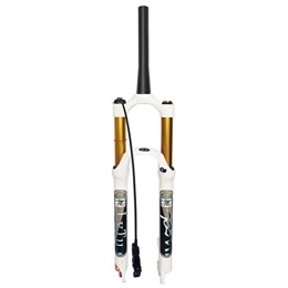TYXTYX Mountain Bike Fork Air 140mm Travel Mountain Bike Suspension Fork 26 / 27.5 / 29 White, WQ-003 Rebound Adjust Remote Lock MTB Forks Ultralight Alloy 9mm QR (Color : Tapered Remote Lock, Size : 27.5 inch)