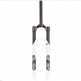 QIANGU Mountain Bike Fork Air Mountain Bicycle Suspension Forks 26 27.5 29 inch Ultralight Aluminum Alloy Front Fork Straight Tube 1-1 / 8" Travel 100mm QR 9 mm Disc Brake MTB Bike Front Fork ( Color : White , Size : 26 inch )