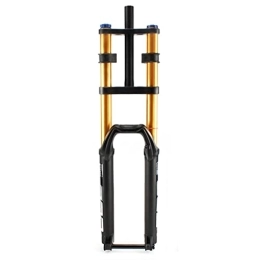 Dunki Spares Air Suspension Fork 26 / 27.5 / 29 Inch Double Shoulder Bike Fork Thru Axle 15x110mm Mountain Bike Shock Absorber Fork Travel 130mm Damping Adjustment (Color : Black, Size : 27.5 inch) (Black 29 in