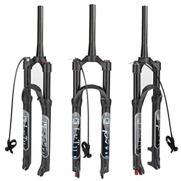 CEmeLi Spares Air Suspension Fork 26 / 27.5 / 29 Travel 120mm, Rebound Adjust 1-1 / 8 Straight / Tapered Tube QR 9mm Ultralight Disc Brake Mountain Bike Front Forks Compatible 1.5-2.45" Tires (Tapered remote Lock)