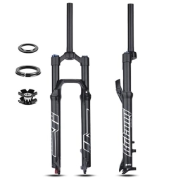 Dunki Mountain Bike Fork Air Suspension Forks 26 / 27.5 / 29 In Front Fork QR 9x100mm Disc Brake Straight 1-1 / 8" Travel 100mm Manual Lockout Mountain Bike Forks With Damping (Color : Black, Size : 29inch) (Black 29inch)