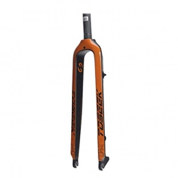 AISHANG Mountain Bike Fork AISHANG Mountain Bike Front Fork, Carbon Fiber Straight Tube Hard Fork Disc Brake 26 / 27.5 Inch 29 Inch Full Carbon Bicycle Accessories, Orange-27.5 inch
