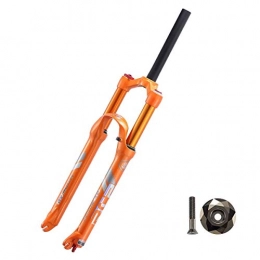 AISHANG Mountain Bike Fork AISHANG MTB Suspension Fork 26 / 27.5 Inch Alloy Orange, Mountain Bicycle Front Forks Double Air Chamber with Top Cap Absorber