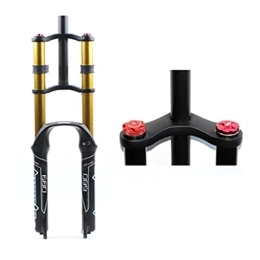 QHY Spares Aluminium Mountain Bicycle Suspension Bike Front Fork, DH FR AM Double Crown Fork, MTB Downhill Spring Pressure System, Fork Quick Release / Thru Axle (Color : AIR OPEN, Size : 26in)