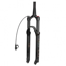 Amberzcy Mountain Bike Fork Amberzcy Bicycle Front Forks, MTB 26 / 27.5 / 29 Inch Travel 100mm Matte Cone Tube Shoulder Control Line Control Damping Adjustment Black (Design : B, Size : 29inch)