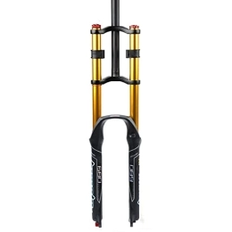 Asiacreate Mountain Bike Fork Asiacreate 26" 27.5" 29" MTB Downhill Mountain Bike Fork 1-1 / 8" Straight Tube Travel 130mm Air Front Suspension Fork QR 9mm Double Shoulder Control Suspension Forks for AM Bicycles