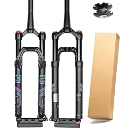 Asiacreate Mountain Bike Fork Asiacreate 27.5 / 29 Inch Suspension Fork 1-1 / 2'' Tapered Steerer 100mm Travel MTB Air Fork Thru Axle 15 * 100mm Manual / Remote Lockout Bicycle Front Fork (Color : Shoulder control, Size : 29'')