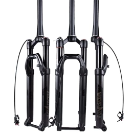 Asiacreate Mountain Bike Fork Asiacreate 27.5 29in MTB Air Suspension Fork Travel 100mm Rebound Adjust Mountain Bike Front Forks Tapered Tube Manual / Remote Lockout Thru Axle 15x110mm Bicycle Forks (Color : 32mm RL, Size : 29'')