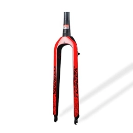 Asiacreate Spares Asiacreate Full Carbon Fork 26 27.5 29 Inch Rigid Fork 1-1 / 2'' Tapered Tube Disc Brake MTB Fork Ultralight 28.6 Mm Bicycle Front Fork (Color : Red, Size : 26'')