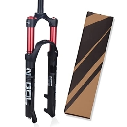 Asiacreate Spares Asiacreate MTB Suspension Fork 26 / 27.5 / 29 Inch 1-1 / 8 Mountain Bike Forks Travel 100mm Double Air Chamber Front Fork QR 9mm 28.6mm Straight Manual Lockout (Color : Red, Size : 27.5inch)